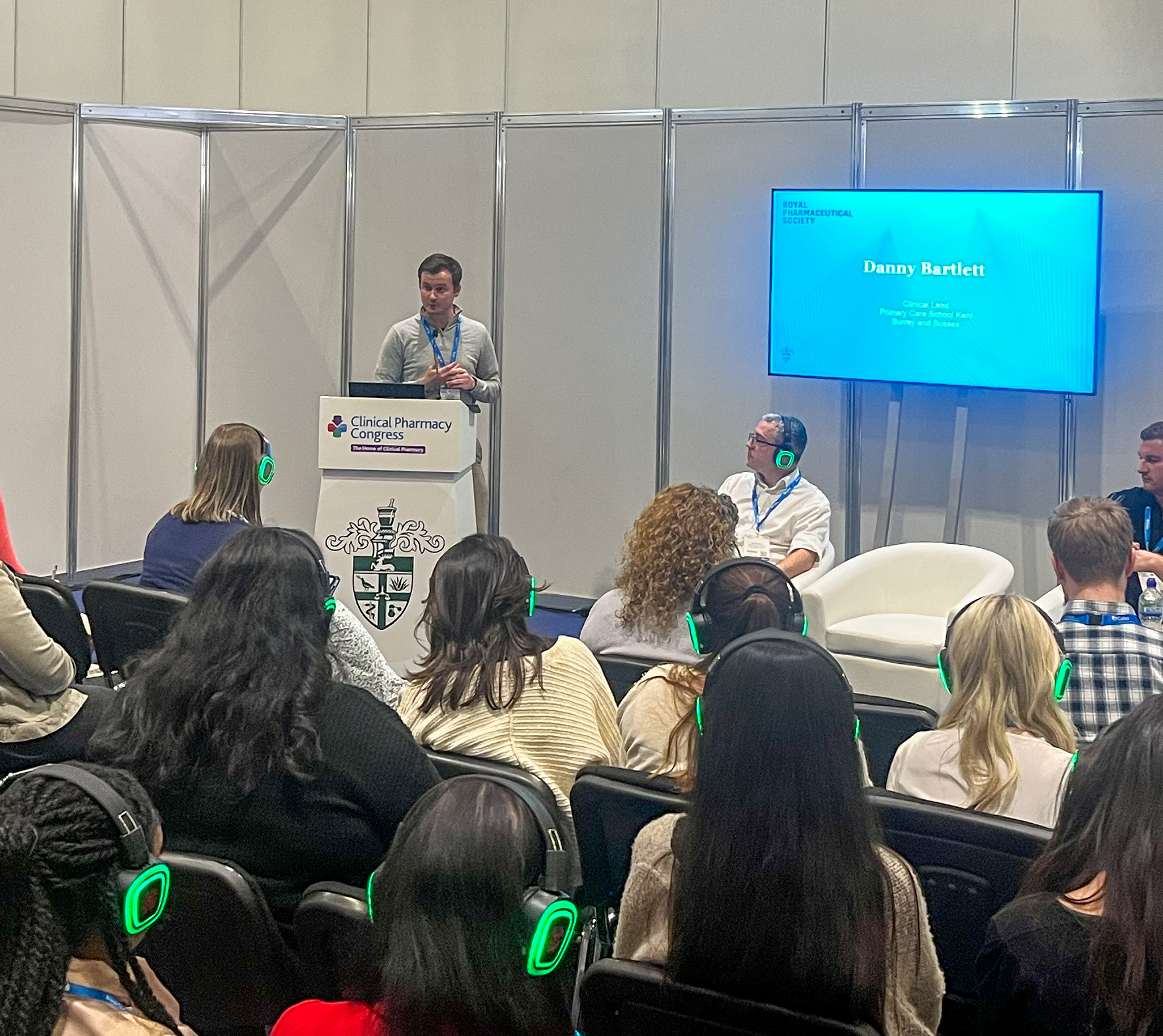 Danny Bartlett speaking at Clinical Pharmacy Congress